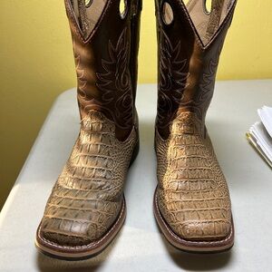 Cody James Brown Crocodile Embossed Cowboy Boots Boys Size 2D